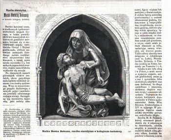 Rycina „Matka Boska Bolesna, rzeźba starożytna w kolegiacie kaliskiej”